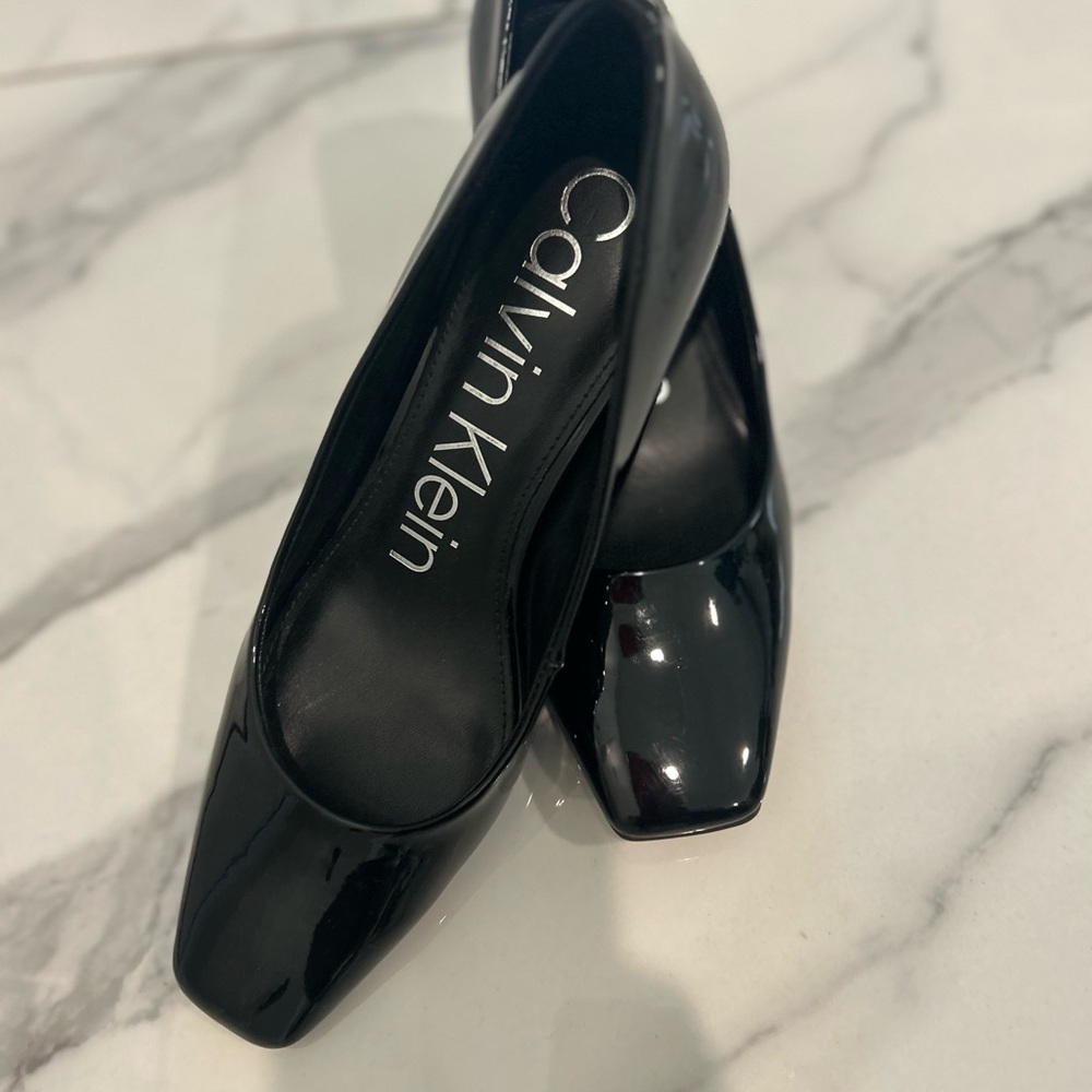 Calvin Klein Glossy Black Heels